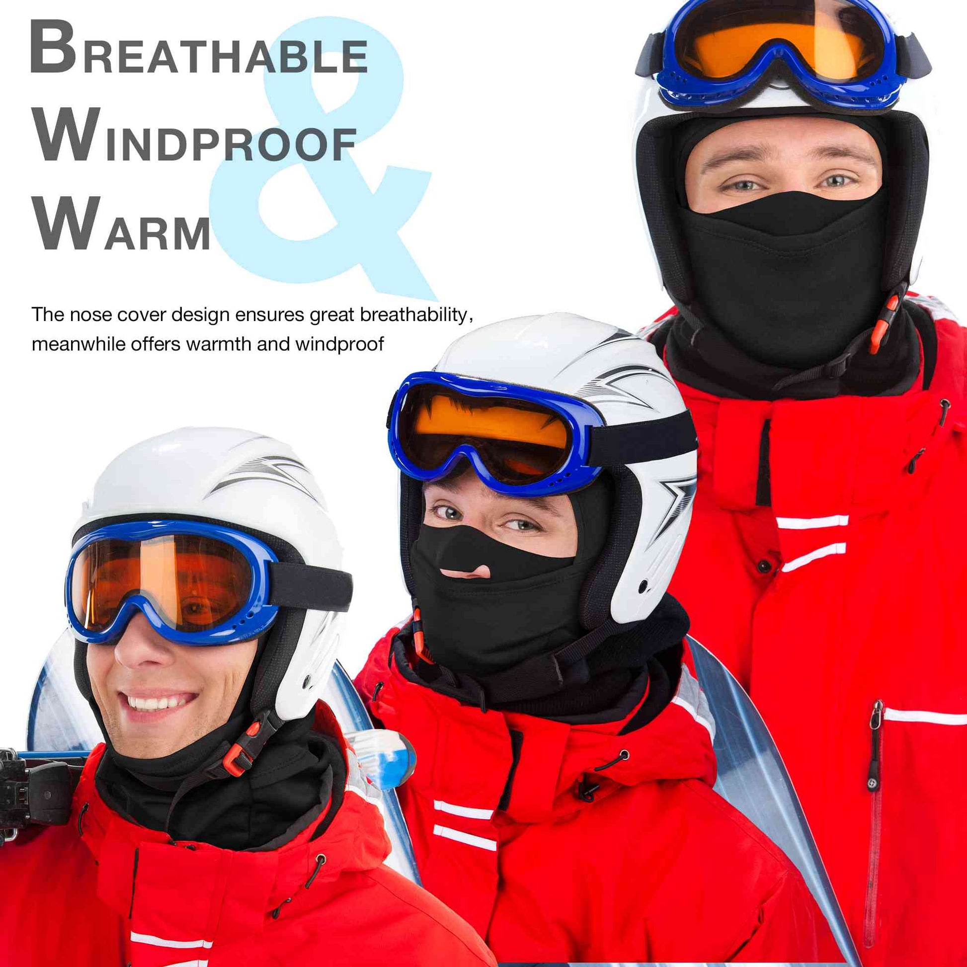 balaclava for snowboarding with helmet Botack Nose-Opening Winter Balaclava
