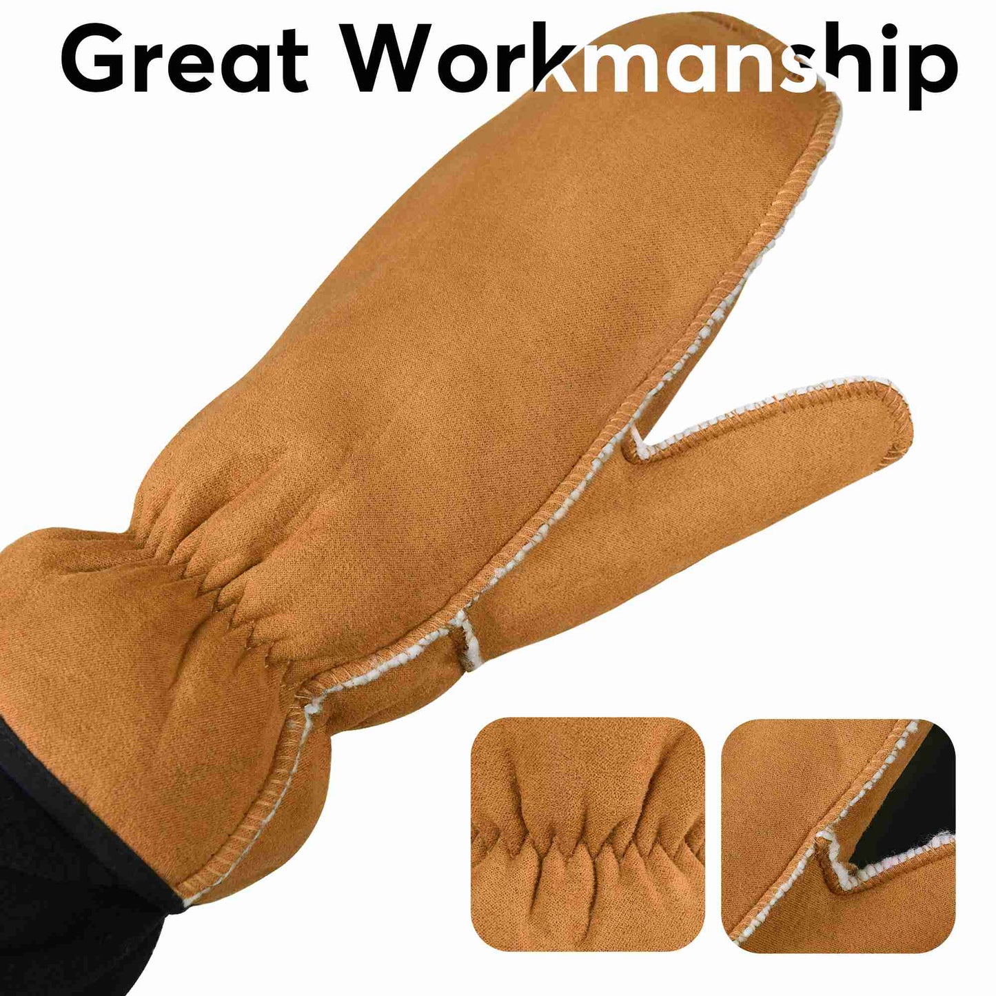 MCTi Unisex Kids Sherpa Fleece Ski Glove Liner |  Winter Inner Gloves EXSKI