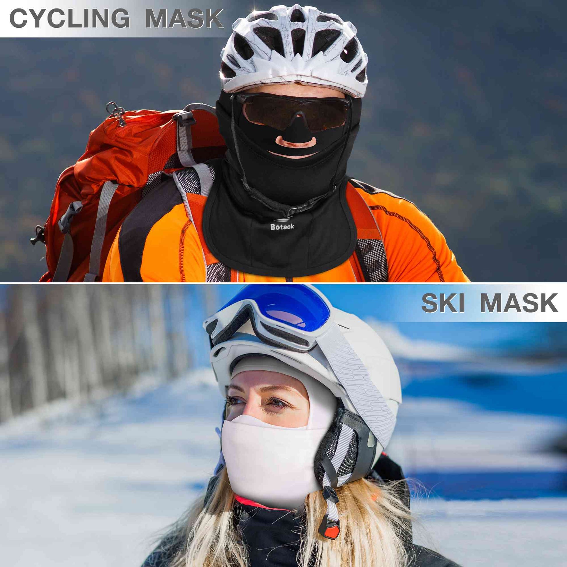 Botack Ski Mask for Men Women, Nose Opening Breathable Warm Balaclava Face Mask Windproof for Skiing Snowboarding Cycling Botack