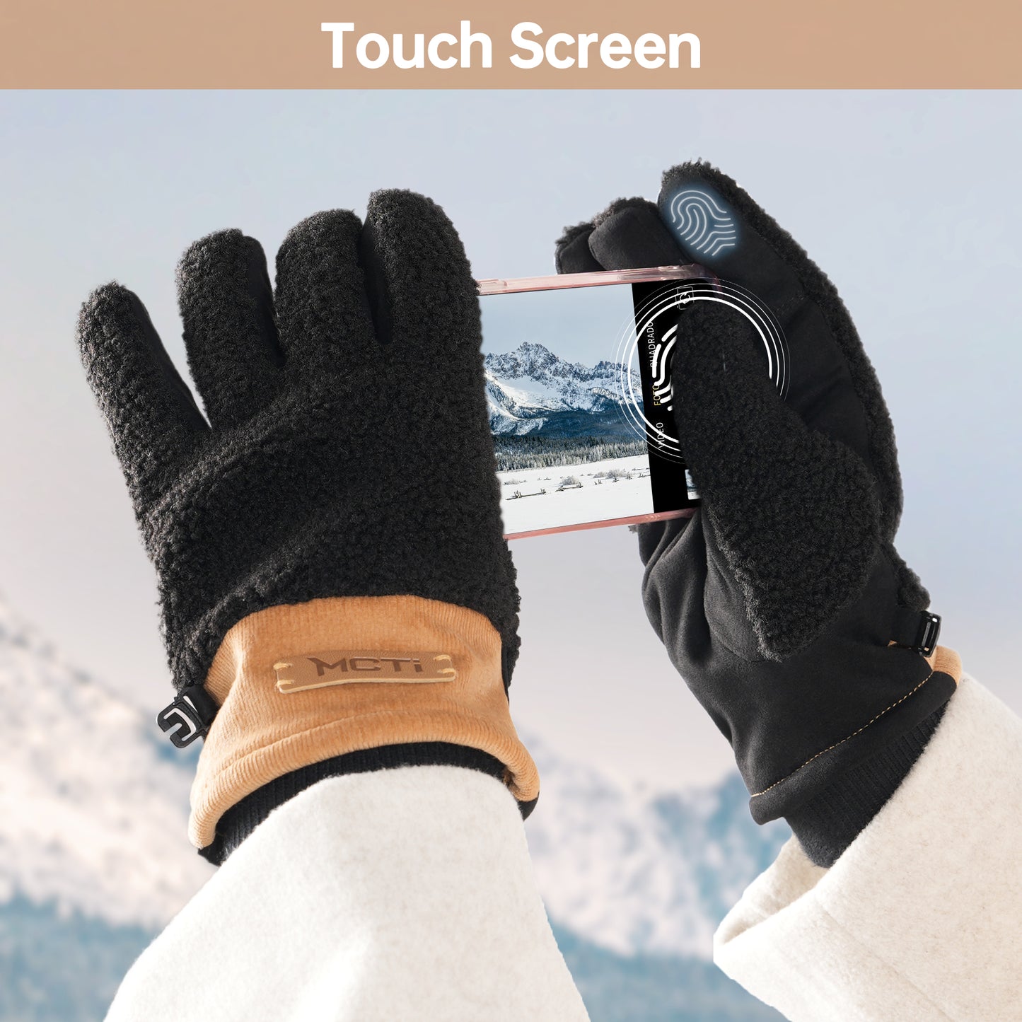 MCTi Women's Sherpa-Lined Touchscreen Winter Gloves