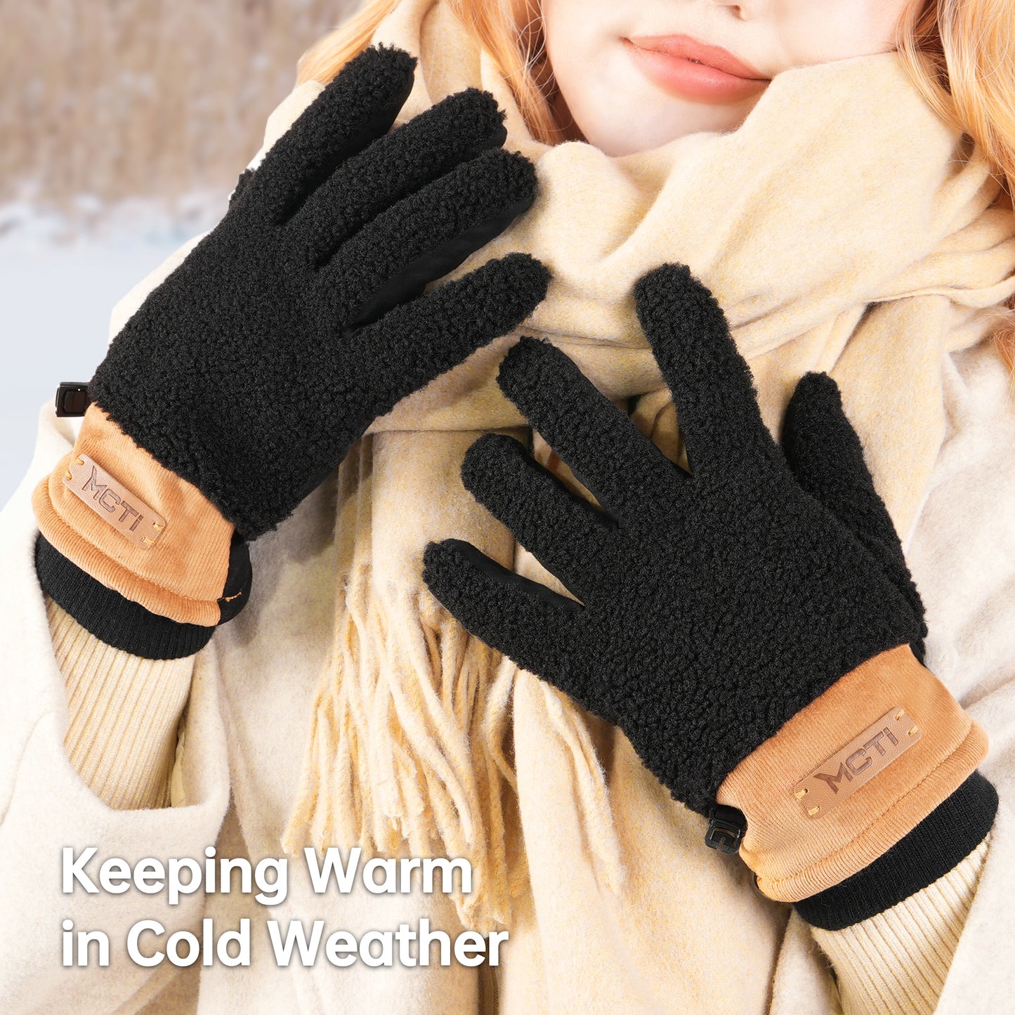 MCTi Women's Sherpa-Lined Touchscreen Winter Gloves