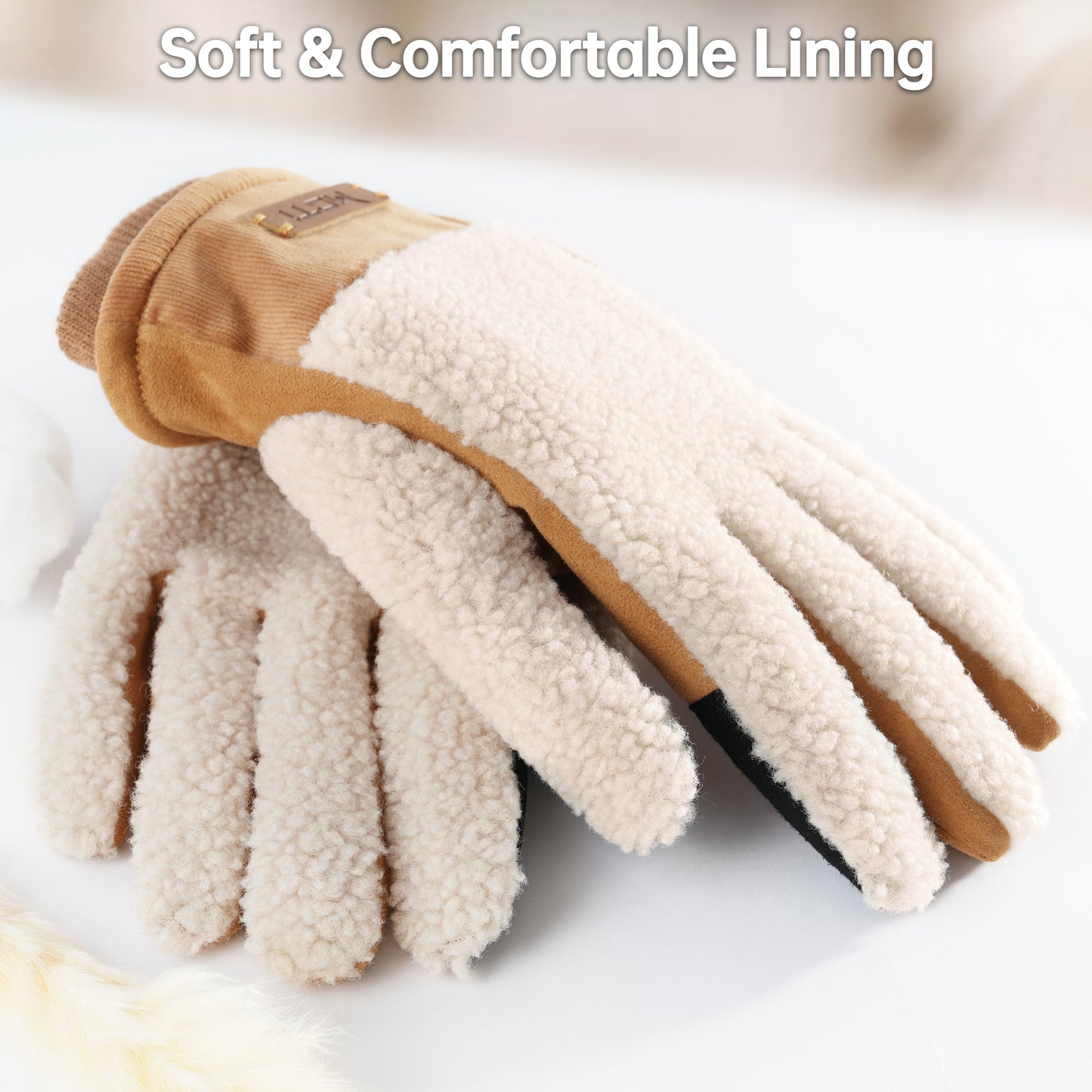 MCTi Women's Sherpa-Lined Touchscreen Winter Gloves