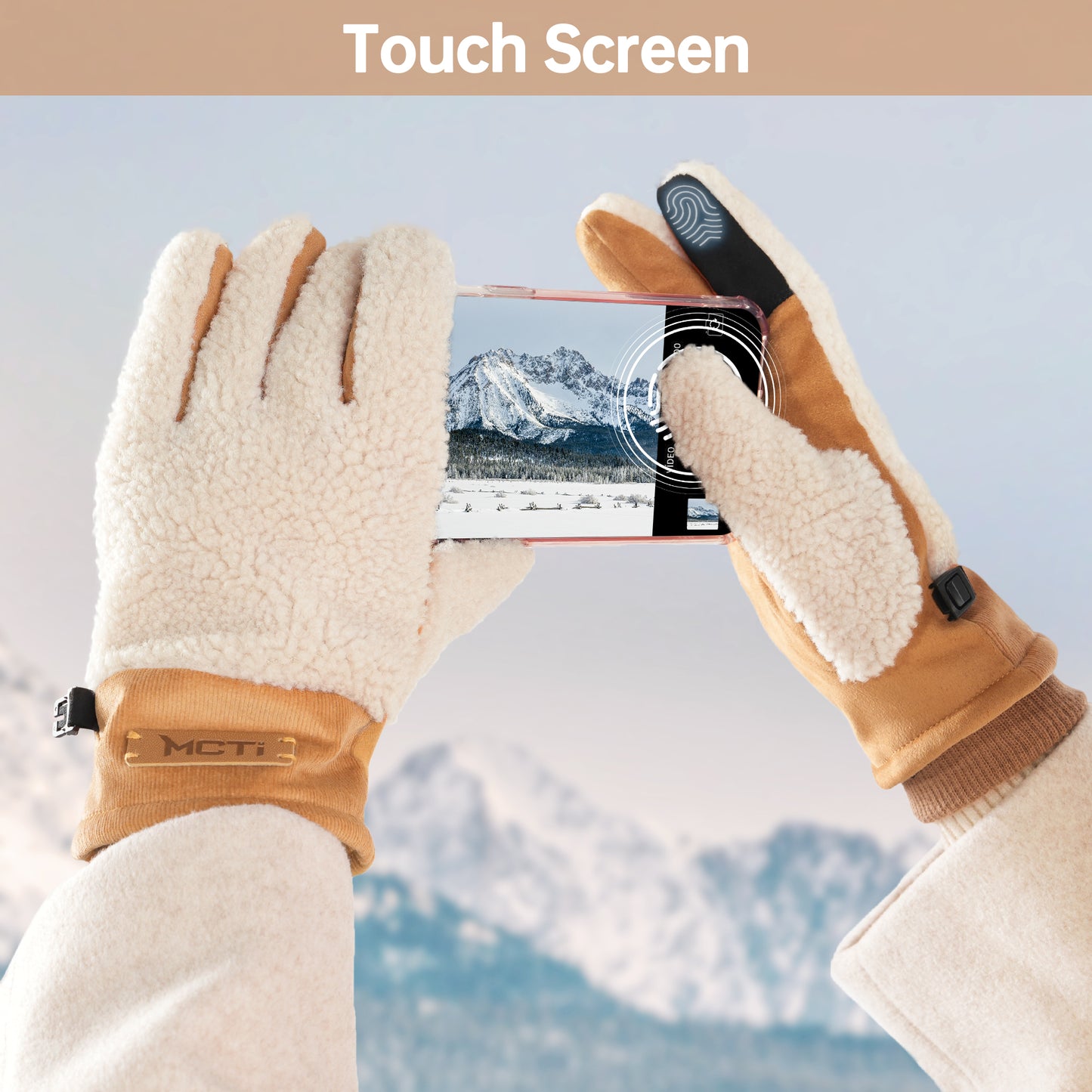 MCTi Women's Sherpa-Lined Touchscreen Winter Gloves