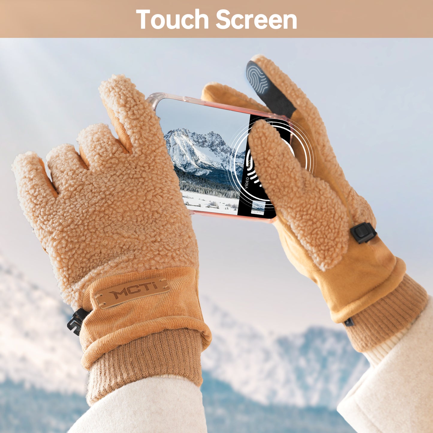 MCTi Women's Sherpa-Lined Touchscreen Winter Gloves