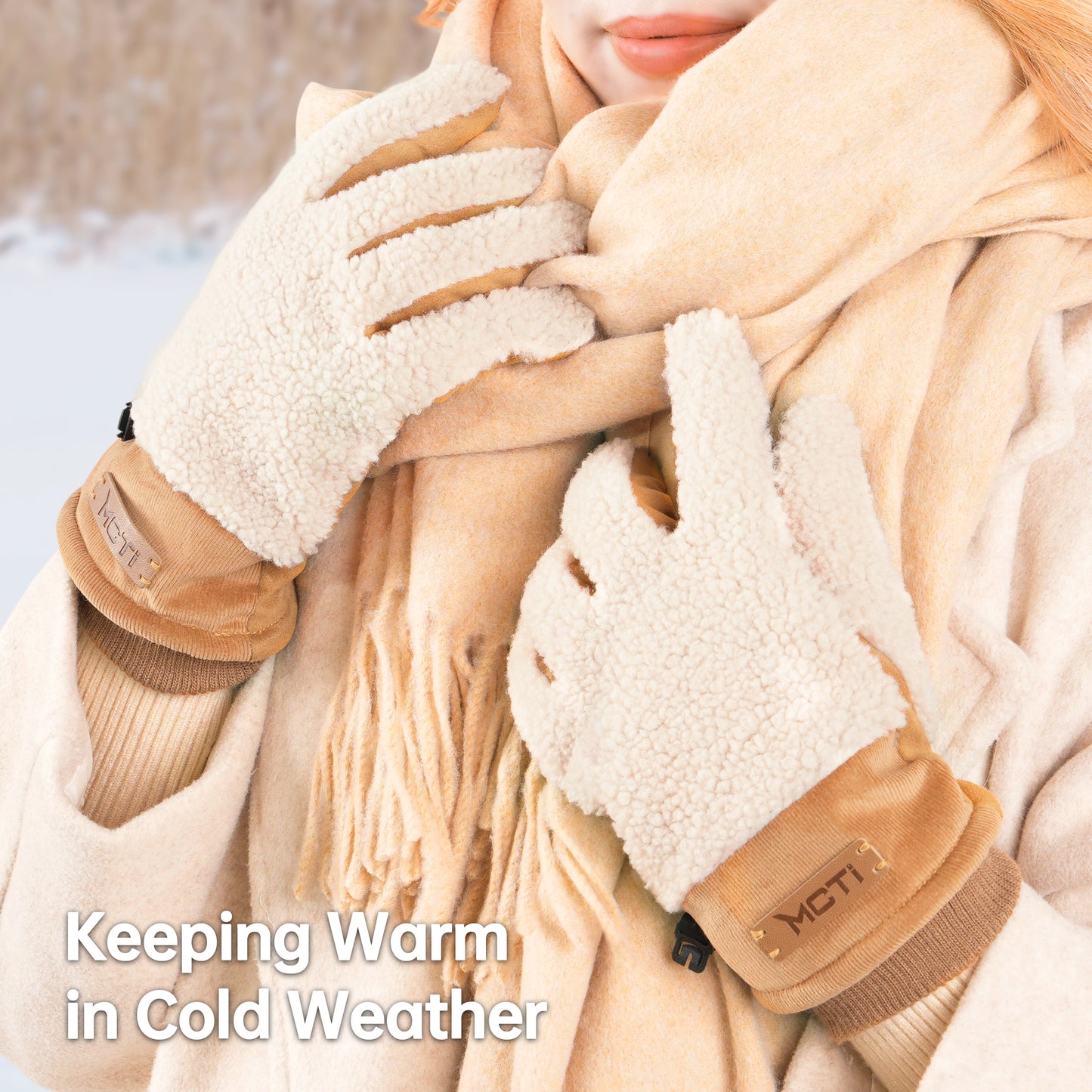 MCTi Women's Sherpa-Lined Touchscreen Winter Gloves