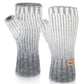 MCTi Winter Gloves for Women, Fingerless Mittens Knitted, Typing Gloves with Long Wrist Cuff, Warm for Cold Weather