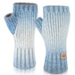 MCTi Winter Gloves for Women, Fingerless Mittens Knitted, Typing Gloves with Long Wrist Cuff, Warm for Cold Weather