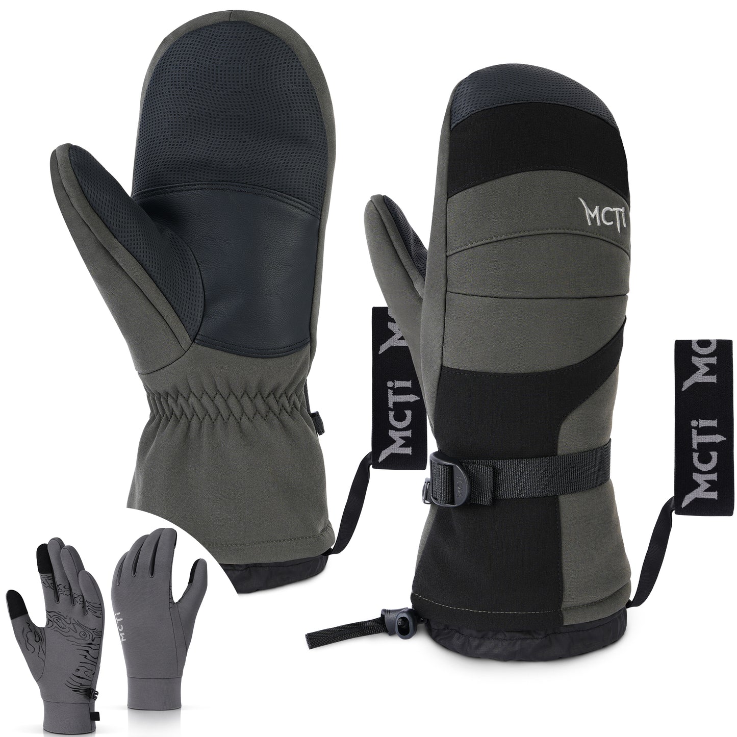 MCTi 2-in-1 Ski Gloves and Fleece Liners - 2 Pairs