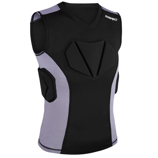 Soared Youth Baseball Chest Protector Padded Compression Shirt Impact-Dispersing Padding Softball Football Rib Heart Sternum Guard