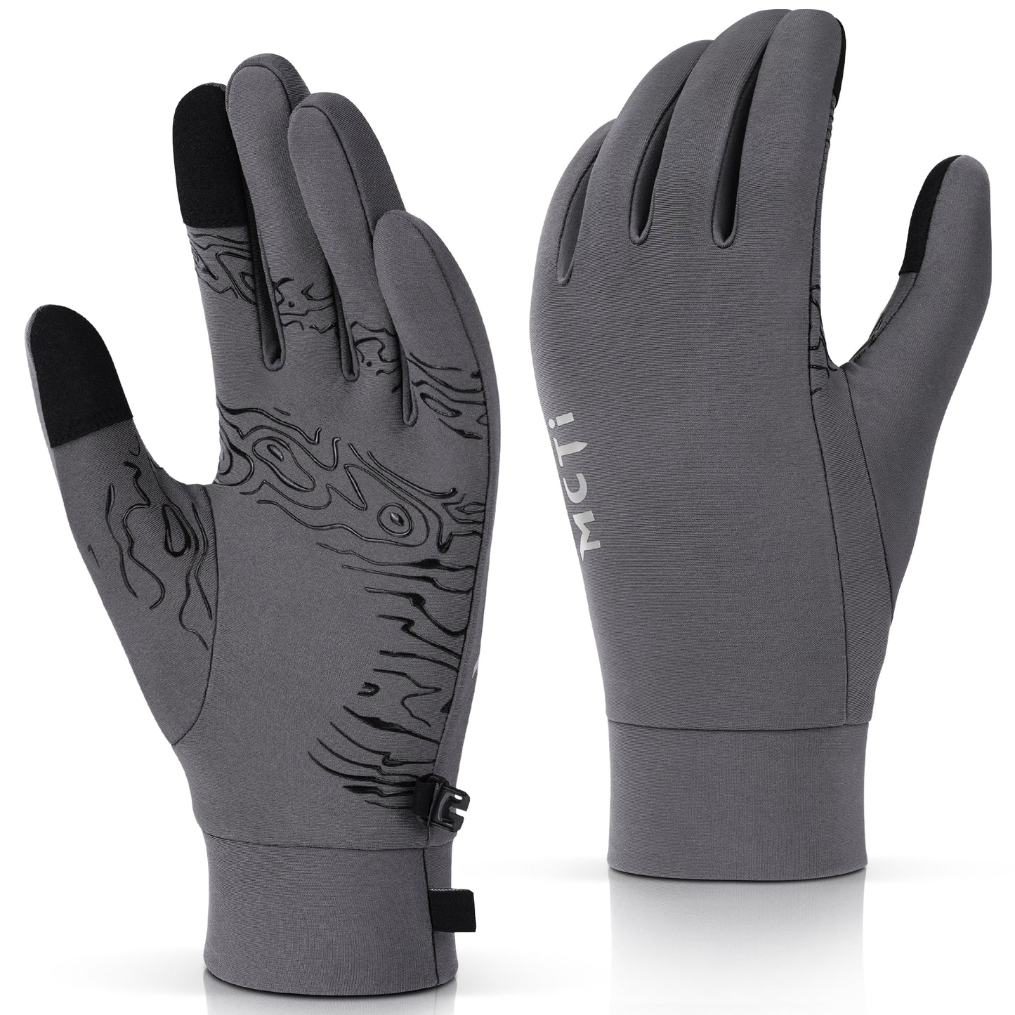 MCTi Lightweight Gloves Liners for Men Women, Touch Screen Gloves with Conductive Microfiber, Palm Silicone, for Running Driving Hiking