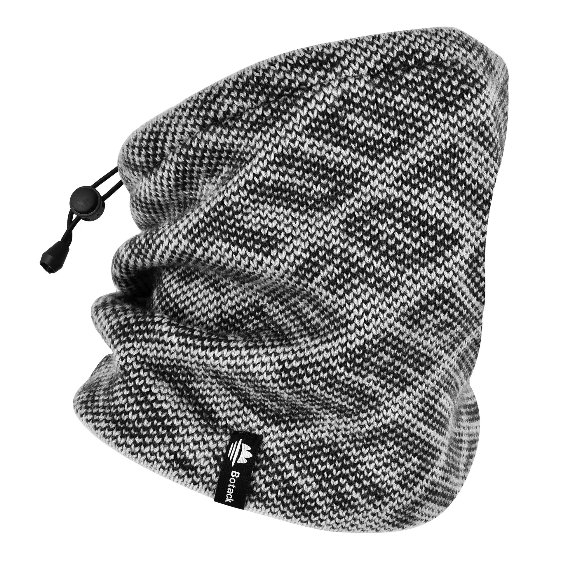 Botack Neck Warmer Gaiter Fleece Knitted Double Layer Winter Neck Scarf 3 in 1 Beanie Hat Mens Women for Skiing Botack
