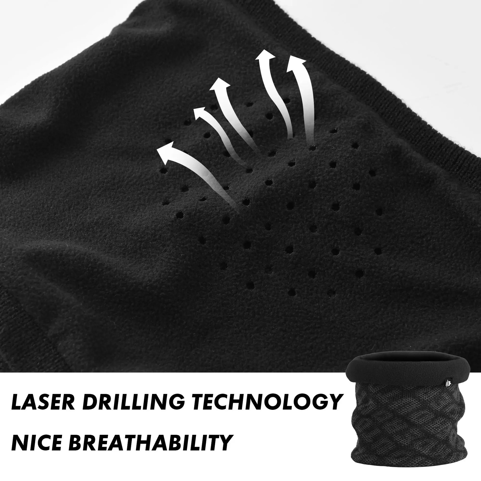 Botack Neck Warmer Gaiter Fleece Knitted Double Layer Winter Neck Scarf 3 in 1 Beanie Hat Mens Women for Skiing Botack