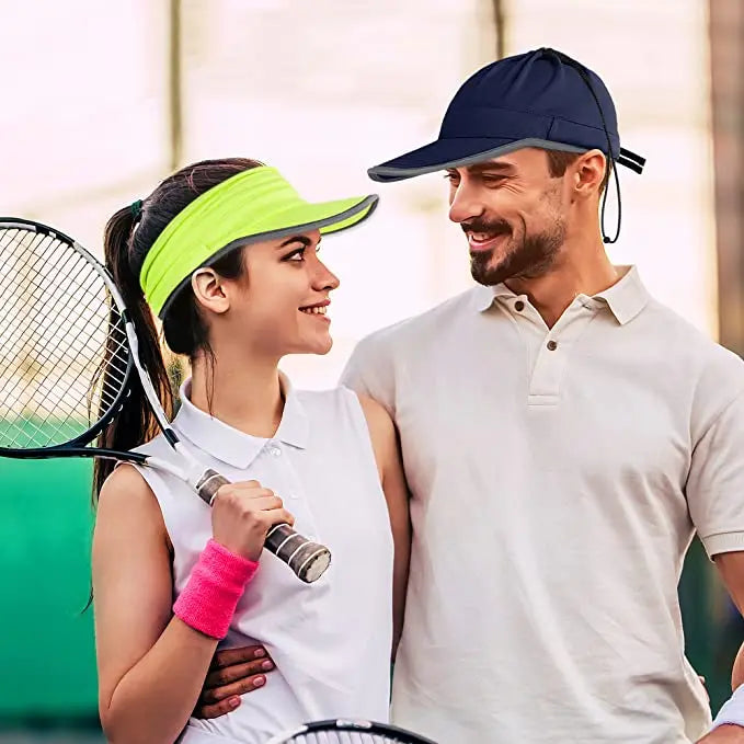 EXSKi Sports Sun Visor in Running Jogging Golf Hat for Men Women Adjustable Cap with Elastic String EXSKI