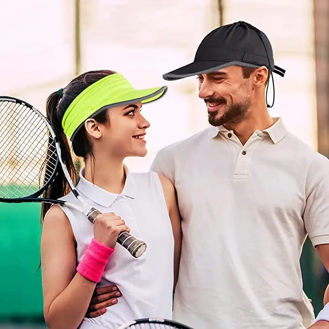 EXSKi Sports Sun Visor in Running Jogging Golf Hat for Men Women Adjustable Cap with Elastic String EXSKI