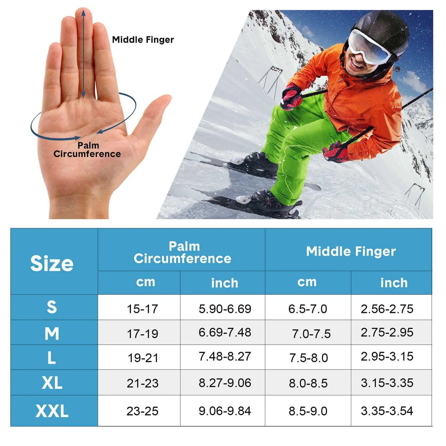 EXski -20 Warm Ski Mittens for Men Women, Waterproof Thermal 3M Thinsulate Winter Gloves for Extreme Cold Weather Snowboarding Snowmobiling EXSKI