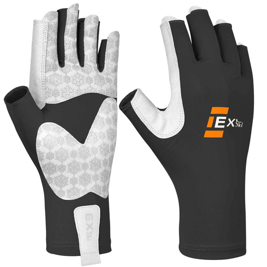EXski Fingerless Fishing Gloves UPF50+ Sun Protection Gloves for Kayaking Rowing Driving Hiking EXSKI