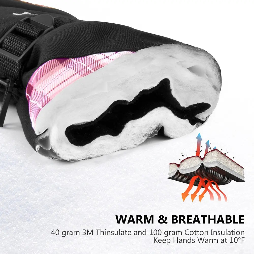 KINEED Waterproof Ski Gloves Touchscreen 3M Thinsulate Winter Warm Snow Gloves for Women Youth EXSKI