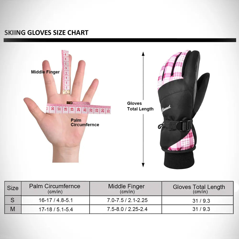 KINEED Waterproof Ski Gloves Touchscreen 3M Thinsulate Winter Warm Snow Gloves for Women Youth EXSKI