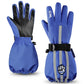 MCTi Kids Gloves Waterproof Winter Warm Snow Ski Gloves Long Cuff Fleece Lined with Reflective Strap MCTi