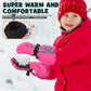 MCTi Kids Gloves Waterproof Winter Warm Snow Ski Gloves Long Cuff Fleece Lined with Reflective Strap MCTi