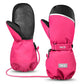 MCTi Kids Ski Mittens Waterproof Winter Ski Warm Sherpa Lined Long Cuff with String MCTi