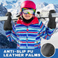MCTi Kids Ski Mittens Waterproof Winter Ski Warm Sherpa Lined Long Cuff with String MCTi