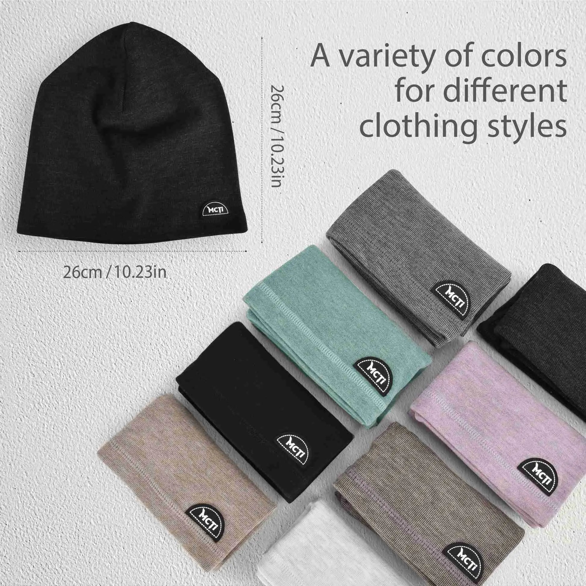 MCTi Slouchy Beanie for Men Women, Winter Warm Stretchy Skull Cap Hat Lightweight for Running Cycling MCTi