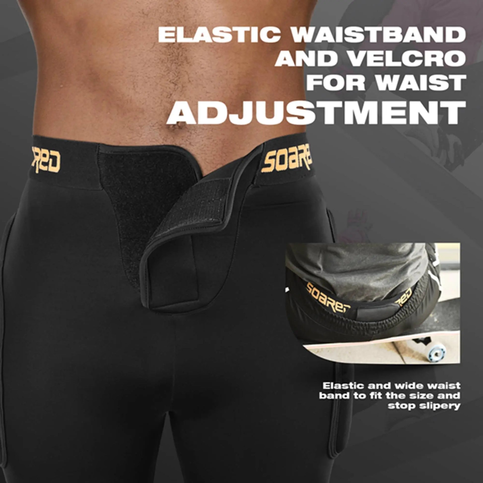 Soared 3D Protection Hip Butt XPE Padded Shorts for ski, ice Skating, Snowboarding, Skateboard for Men Women SOARED